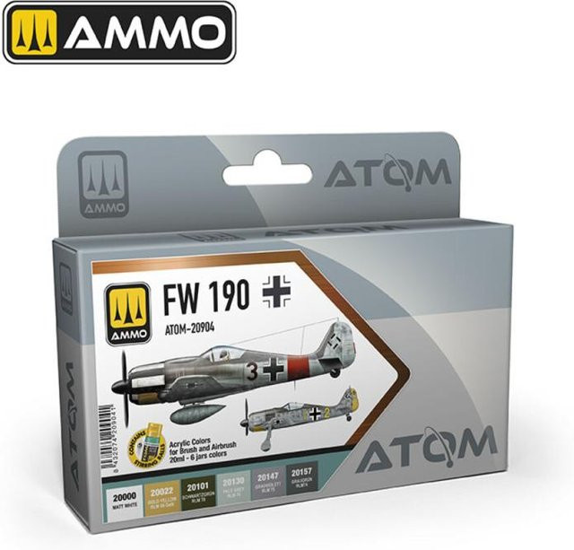 AMMO by MIG Jimenez ATOM - Focke Wulf 190 Colors Set, Fahrzeuge, Bunt / Mehrfarbig - Bild 1