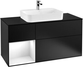 V&B Waschtischunterschrank Finion in Weiß und Blau lackiert, Breite: 120 cm, Tiefe: 50,1 cm, Höhe: 50,1 cm - Bild 1