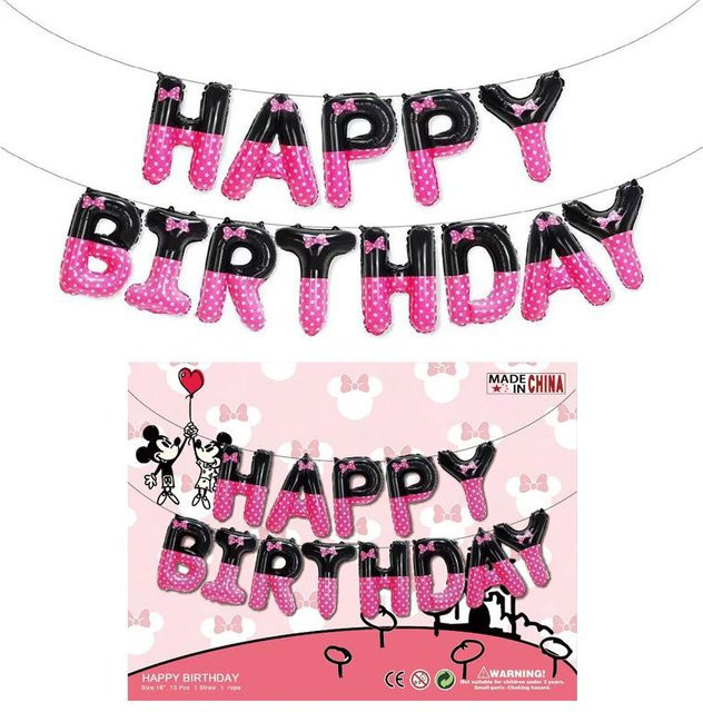 Disney Mickey und Minnie Partybanner mit aufblasbarer Figur und Fahnen in Pink - Bild 1
