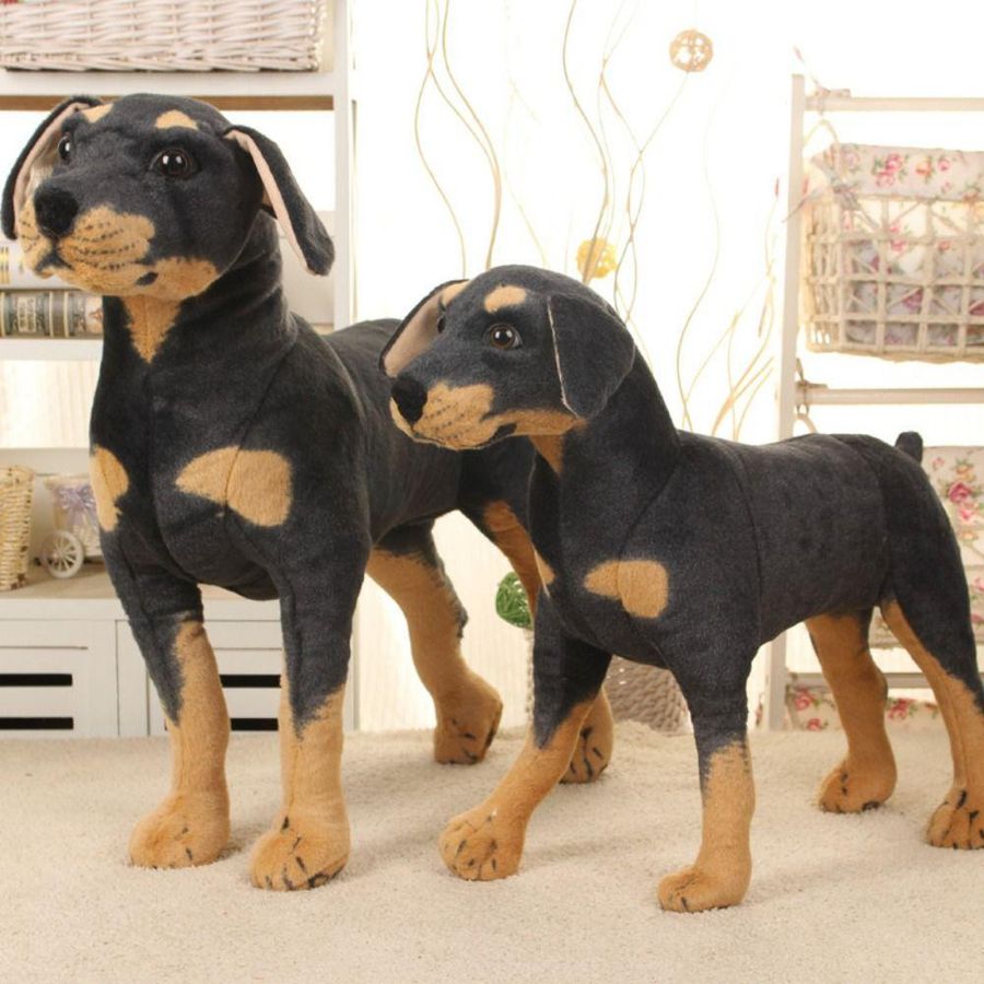 Fulaida Plüschtier Hund in Schwarz, lebensechtes Stofftier als stehende Dekofigur, Höhe: 50 cm - Bild 8