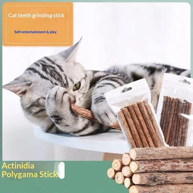 15-teiliges Set Natürliches Matatabi Katzenminze Katzen Kauspielzeug, grau - Bild 1