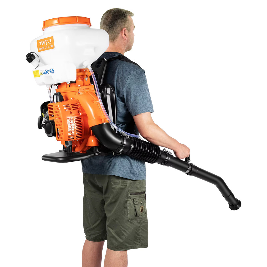 Bymaocar Rucksacksprühgerät mit 14 Liter Kapazität, gasbetrieben mit 41,5 CC 2-Takt-Motor, Orange-Schwarz - Bild 5
