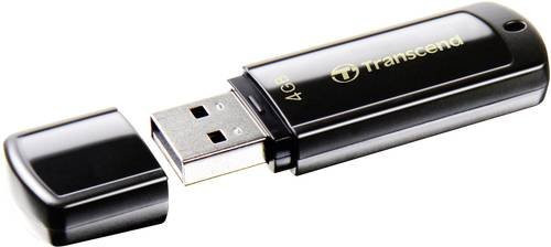 Transcend JetFlash 350 USB-Stick 4 GB USB 2.0 Schwarz TS4GJF350 - Bild 1