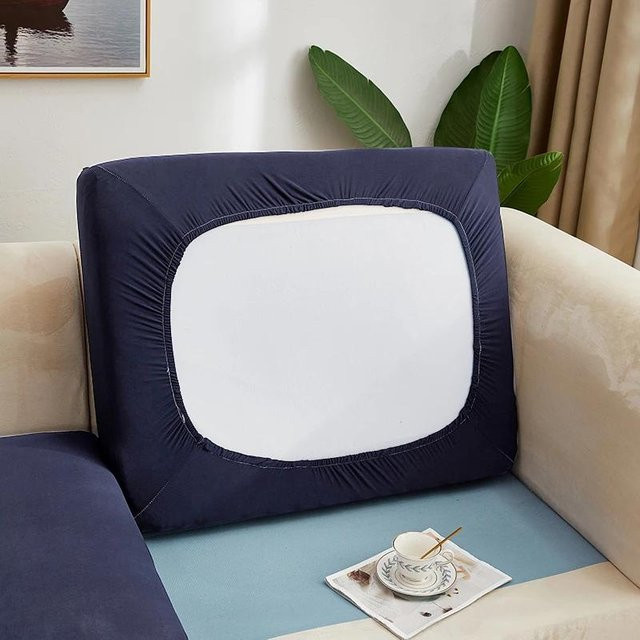 Yiran bag Elastischer Stretch-Sitzkissenbezug für Sofa und Stühle, Dunkelblau - Bild 1