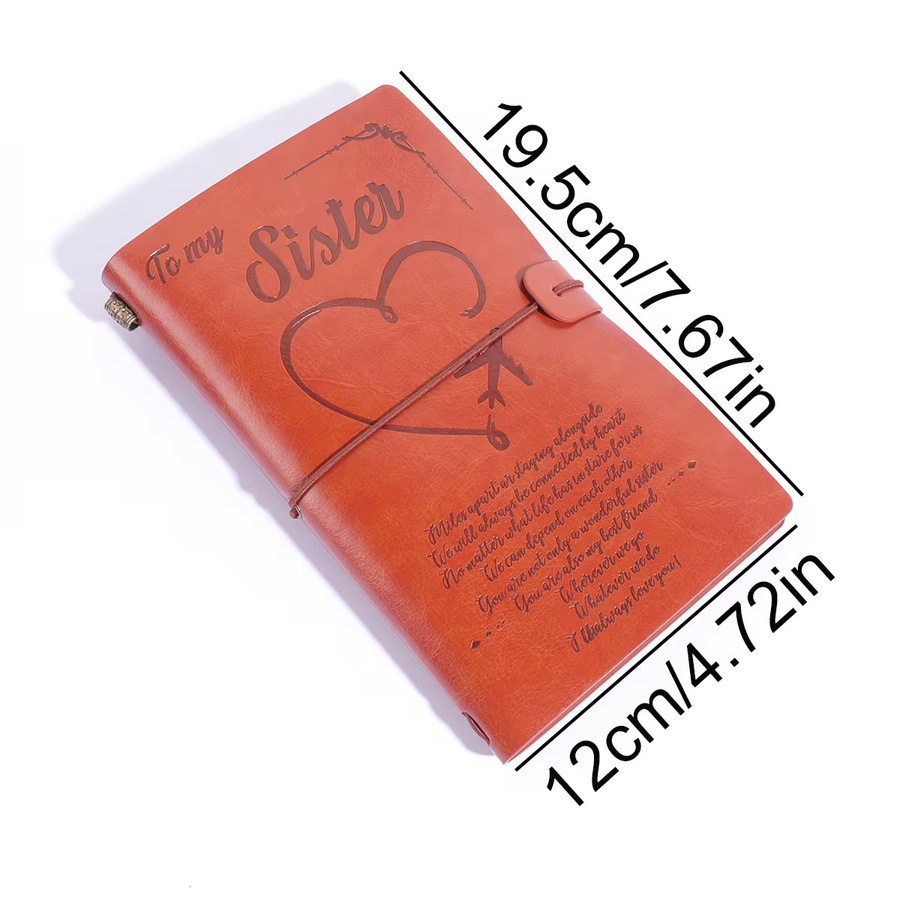 Vintage Ledernotizbuch mit Hardcover und Innentasche in Braun - Bild 2