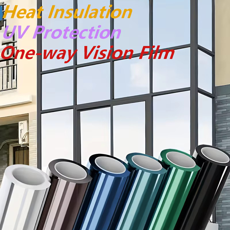 BUNPIG Vintage Einweg-Sichtschutzfolie für Fenster in Rot und Silber mit Sonnenschutz und UV-Schutz - Bild 2