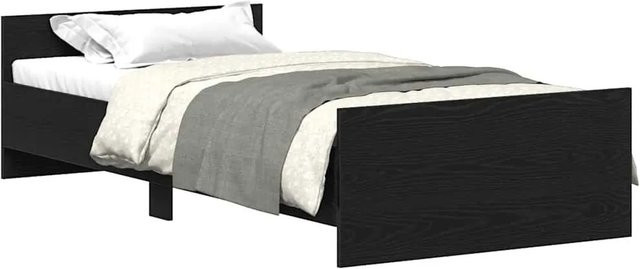 vidaXL Bettgestell in Schwarz und Eichen-Optik ohne Matratze B/T/H: 90 x 200 cm - Bild 1
