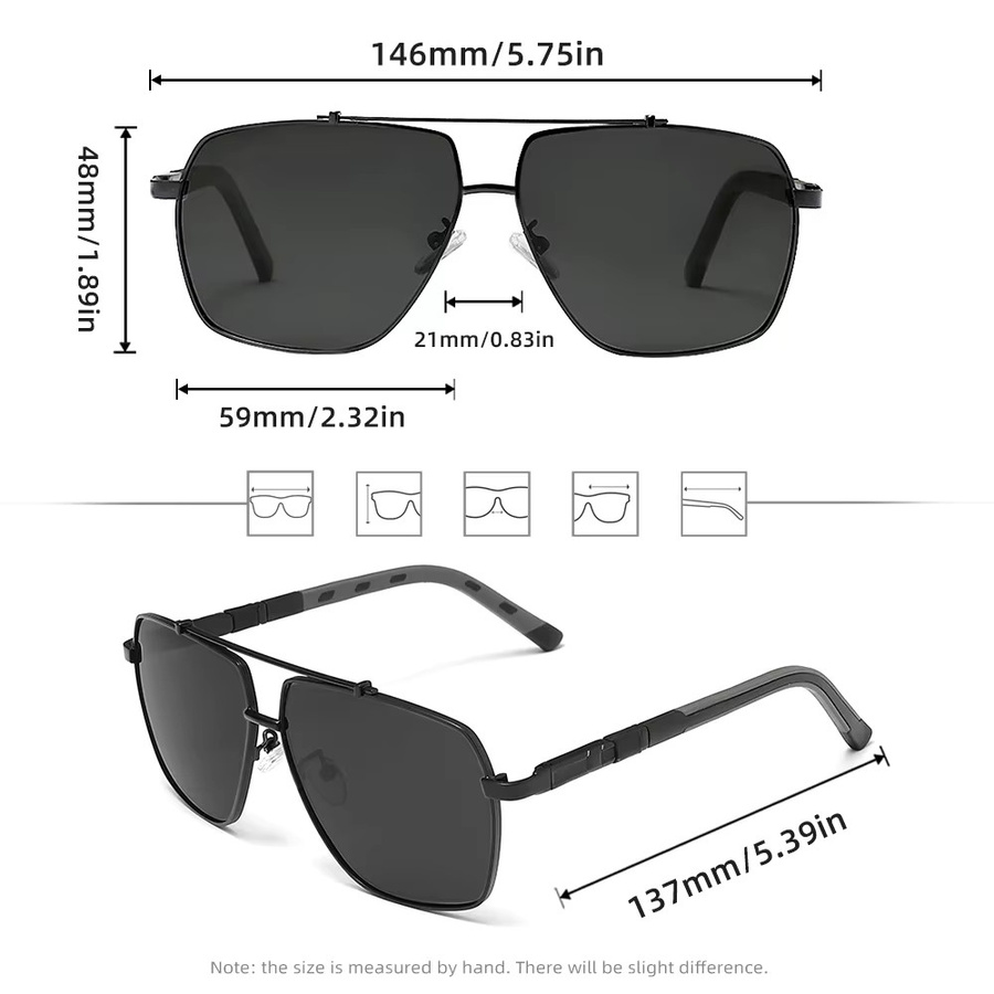 KINGSEVEN Sonnenbrille, square, Metal, black, unisex, polarisiert - Bild 3