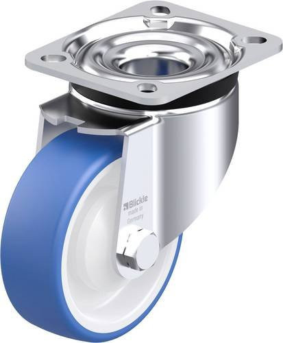 Blickle Stahlblech-Lenkrolle LK-POTHS 100KA-1 in Blau mit 100 mm Rad-Durchmesser und 200 kg Tragfähigkeit - Bild 1