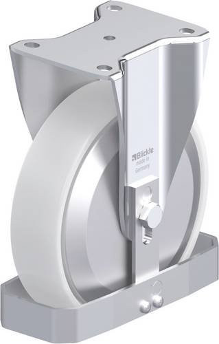 Blickle Stahlblech-Bockrolle BH-PO 200K-FA-FS in Weiß mit 200 mm Rad-Durchmesser und 600 kg Tragfähigkeit - Bild 1