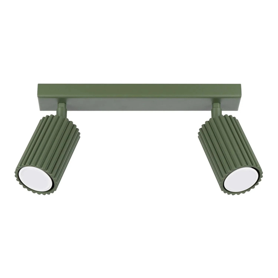 Licht-Erlebnisse Deckenlampe Modern 2-Flammig aus Aluminium in Olivgrün, schwenkbar, Breite: 30 cm, GU10 - Bild 2