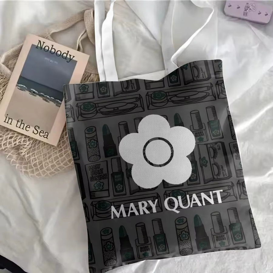 Mary Quant Canvas Tragetasche in Schwarz mit doppelseitigem Druck als modische Umhängetasche für Damen - Bild 3