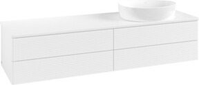 V&B Waschtischunterschrank Antao mit Frontstruktur und Beleuchtung, Farbe: Weiß, B: 160 cm, T: 50 cm - Bild 1