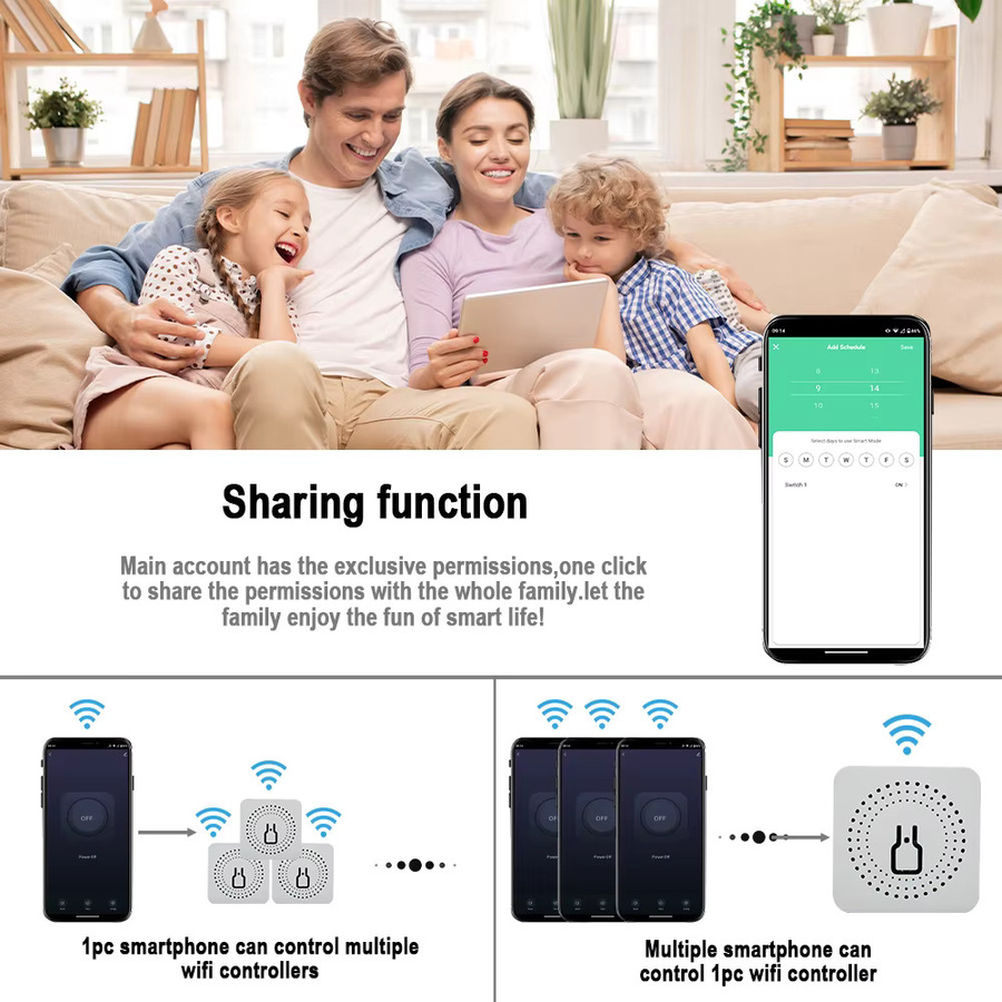 5er-Set Tuya Smart Switch WiFi Version mit Power Monitor, 2-Wege App-Steuerung, kompatibel mit Amazon Alexa und Google Assistant, Weiß - Bild 4