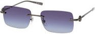 Gucci GG 1703S Sonnenbrille, randlos, rechteckig, Metall, Herren, grau blau purple - Bild 1