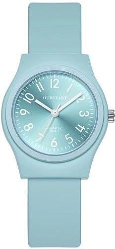 Armbanduhr Damen, Quarz, rundes Zifferblatt, Silikonarmband, Blau - Bild 1