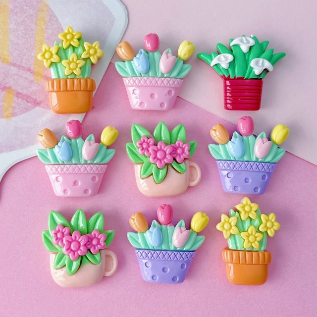 10 Stück Cartoon Bouquet Serie Schmuck-Bögen aus Kunststoff, Mehrfarbig, Zubehör für Bastelarbeiten und Ornamente - Bild 1