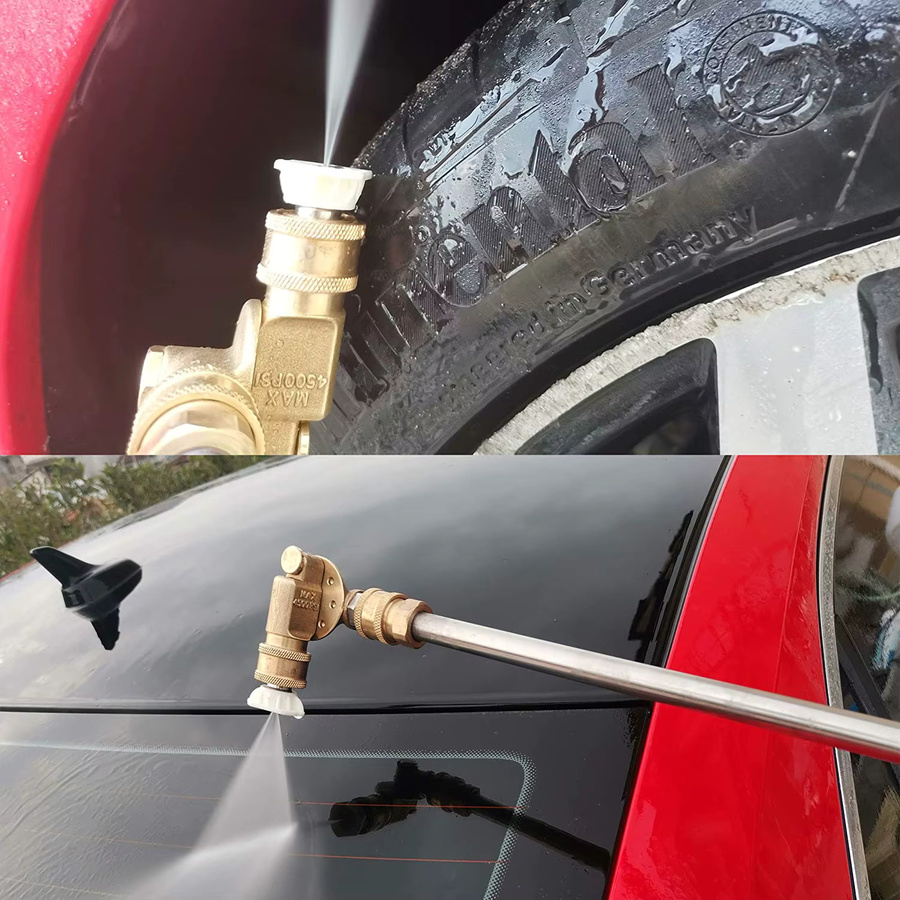 Hochdruckreiniger Zubehör Set mit Sektor-Sprühdüse, Turbo-Rotationssprühdüse und schwenkbarer Kupplung mit 1/4 Zoll Schnellanschluss - Bild 2