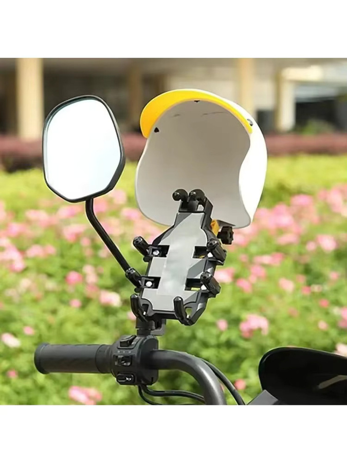 Regendichter Handyhalter für Motorradhelme mit Sonnenschutz aus Nylon in Blau oder Rot - Bild 3