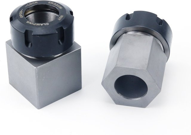 AICANTEK Spannzangenblock aus hartem Stahl für CNC-Drehmaschinen und Gravurmaschinen in quadratischer oder sechseckiger Ausführung - Bild 1