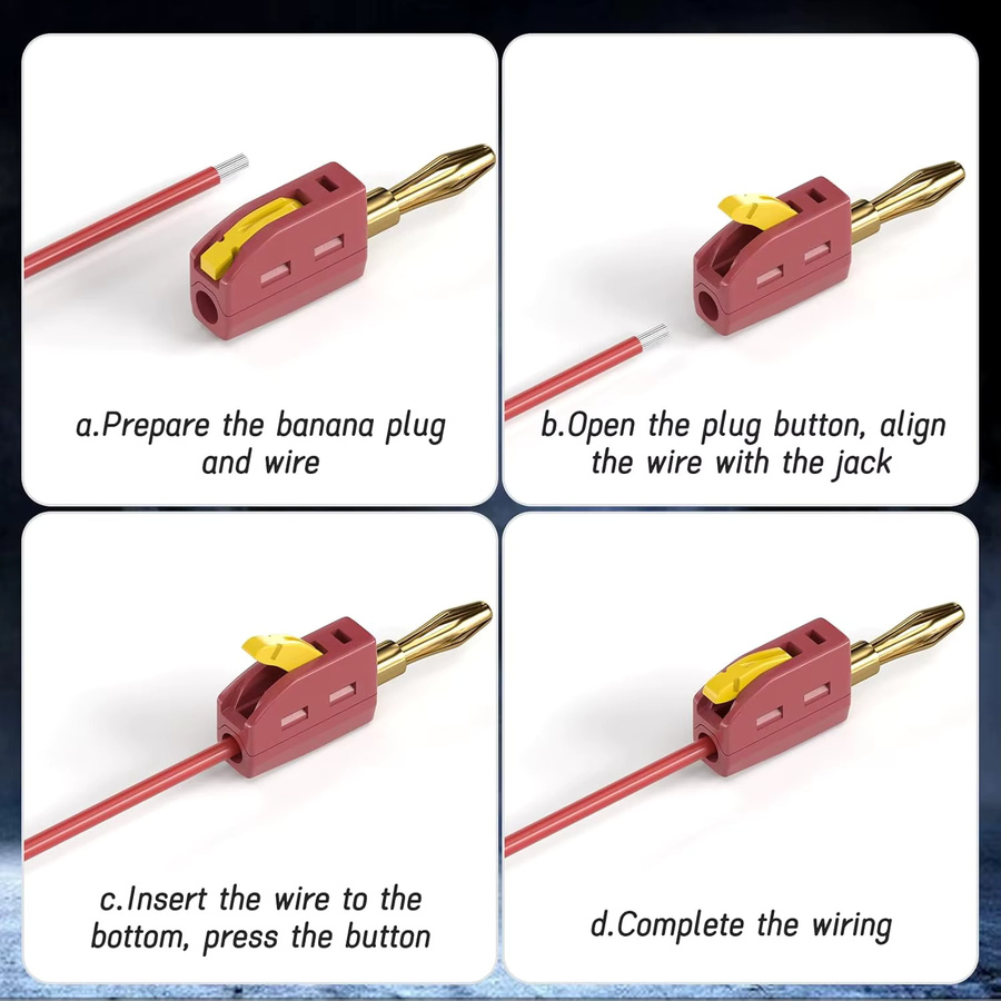 Vergoldete 32A 4mm Bananenstecker zum schnellen Anschließen für Lautsprecher und Verstärker, Kupfer, Gold und Rot - Bild 5