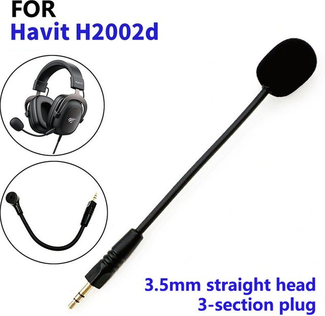 Havit H2002D Ersatzmikrofon für Gaming Headsets mit 3,5 mm Klinkenanschluss in Schwarz - Bild 1