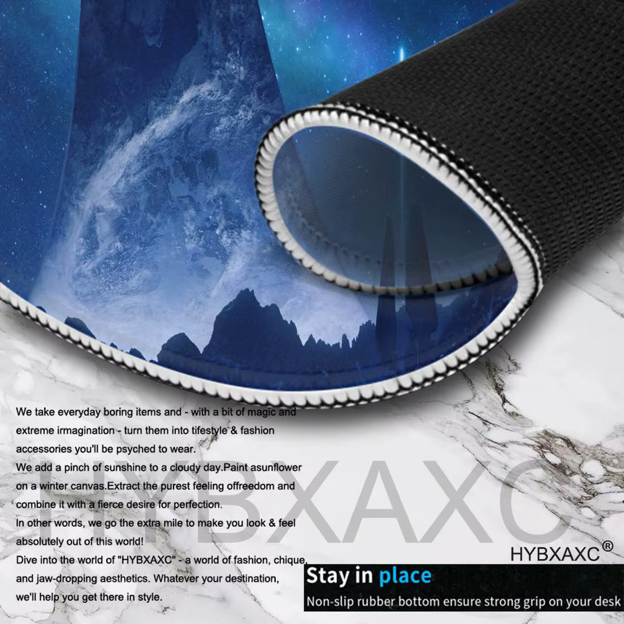 H-Halo G-Games Ring Gaming Mousepad und Schreibtischmatte mit LockEdge, Schwarz - Bild 3