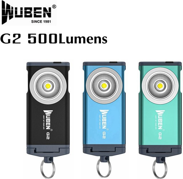 WUBEN G2 Mini-Schlüsselanhänger-Licht, 500 Lumen, wiederaufladbare EDC-LED-Taschenlampe mit Typ-C-Anschluss und Magnet, tragbar - Bild 1