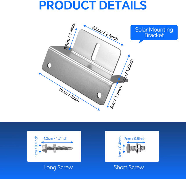 Rvpozwer Solarpanel-Montage-Z-Halterungen aus korrosionsfreiem Aluminium in Silber für die Dachmontage an Wohnmobilen und Booten - Bild 1