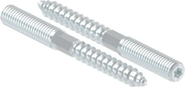 FeNau Stockschraube aus Stahl verzinkt in Silber mit Torx und Sechskant, M8 x 80 mm - Bild 1