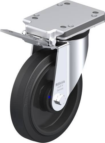 Blickle Lenkrolle LK-POEV 200XKA-IS mit Feststeller, Rad-Durchmesser: 20 cm, Tragfähigkeit: 500 kg, Farbe: Schwarz/Grau - Bild 1