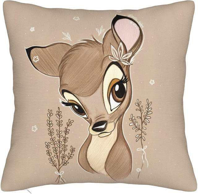 Bambi und Freunde Kissenbezug von ZX Blanket in Beige aus Polyester, B/B/B: 40 x 40 x 1 cm - Bild 1