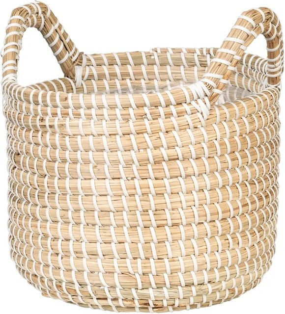 Scheurich Pflanzgefäß Seegras Weiß zylindrisch Durchmesser: 26 cm, Höhe: 23 cm - Bild 1