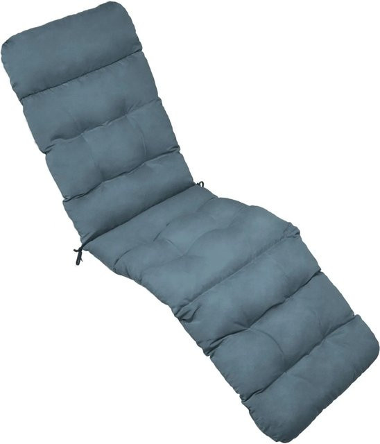 Beautissu Liegenauflage Deckchair aus Polyester, Taubenblau, B/T/H: 200 x 50 x 8 cm - Bild 1