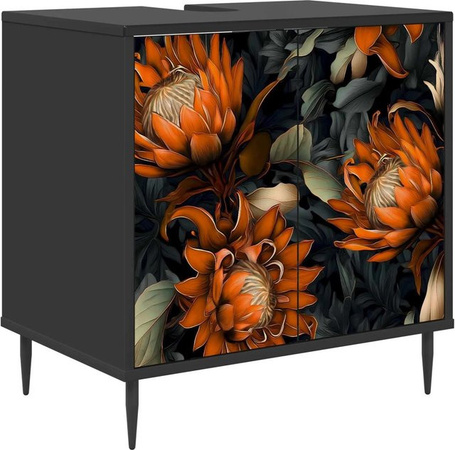 vidaXL Badezimmerschrank LOCHEM in Schwarz und Eichen-Optik, B/T/H: 60 x 40 x 61 cm