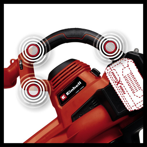 Einhell Power X-Change Akku-Laubsauger und Laubbläser GE-CL 36/230 Li E-Solo in Schwarz-Rot mit 230 km/h Blasgeschwindigkeit - Bild 2