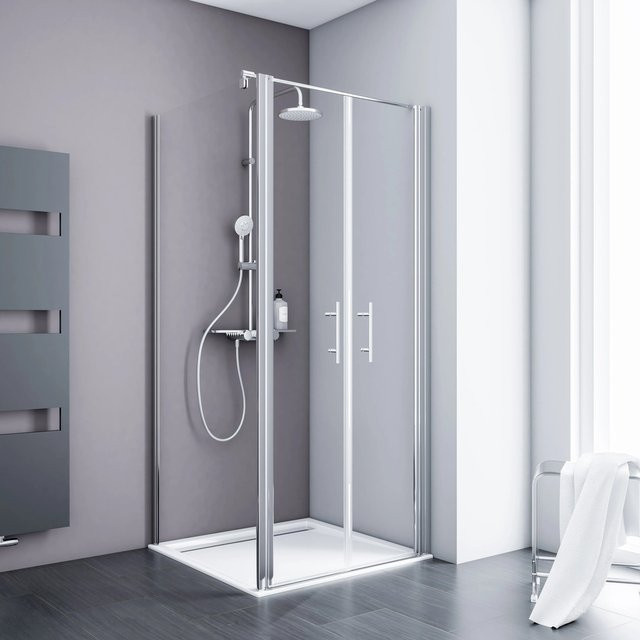 Schulte ExpressPlus Pendeltür AlexaStyle2.0 Alunatur B/T/H: 90 x 90 x 192 cm - Bild 1