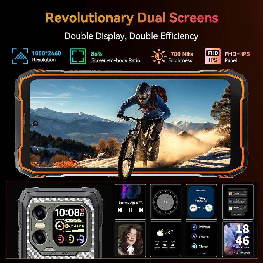 Blackview XPLORE 1 5G Smartphone mit 256 GB Speicher, 20000 mAh Akku und 6,78 Zoll Display in Orange - Bild 2