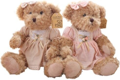 Binchi Fitness Liebespaar Teddybär, Plüschtier, 2-teiliges Set - Bild 1