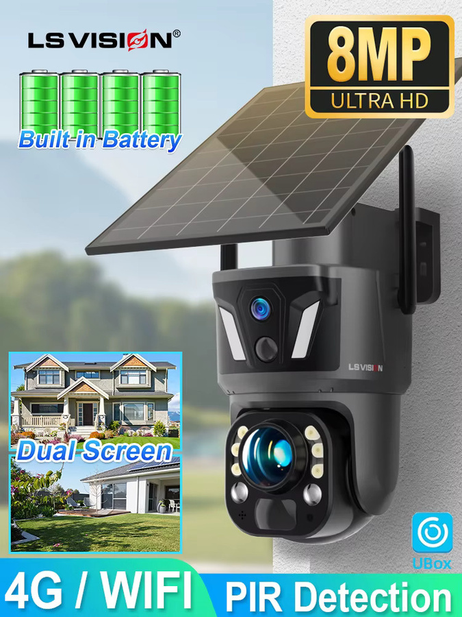 LS VISION 99X Solar-Kamera für Außenbereich mit 4G und WiFi, PTZ CCTV-Kamera mit optischem Zoom, Dual-Bildschirm, Dual-PIR-Erkennung und Auto-Tracking in Schwarz - Bild 7