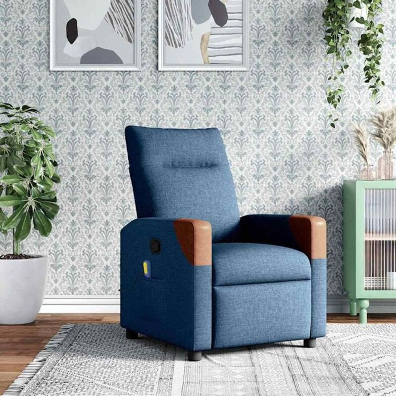 Massagesessel vidaxl in Blau aus Stoff als moderner Fernsehsessel - Bild 1