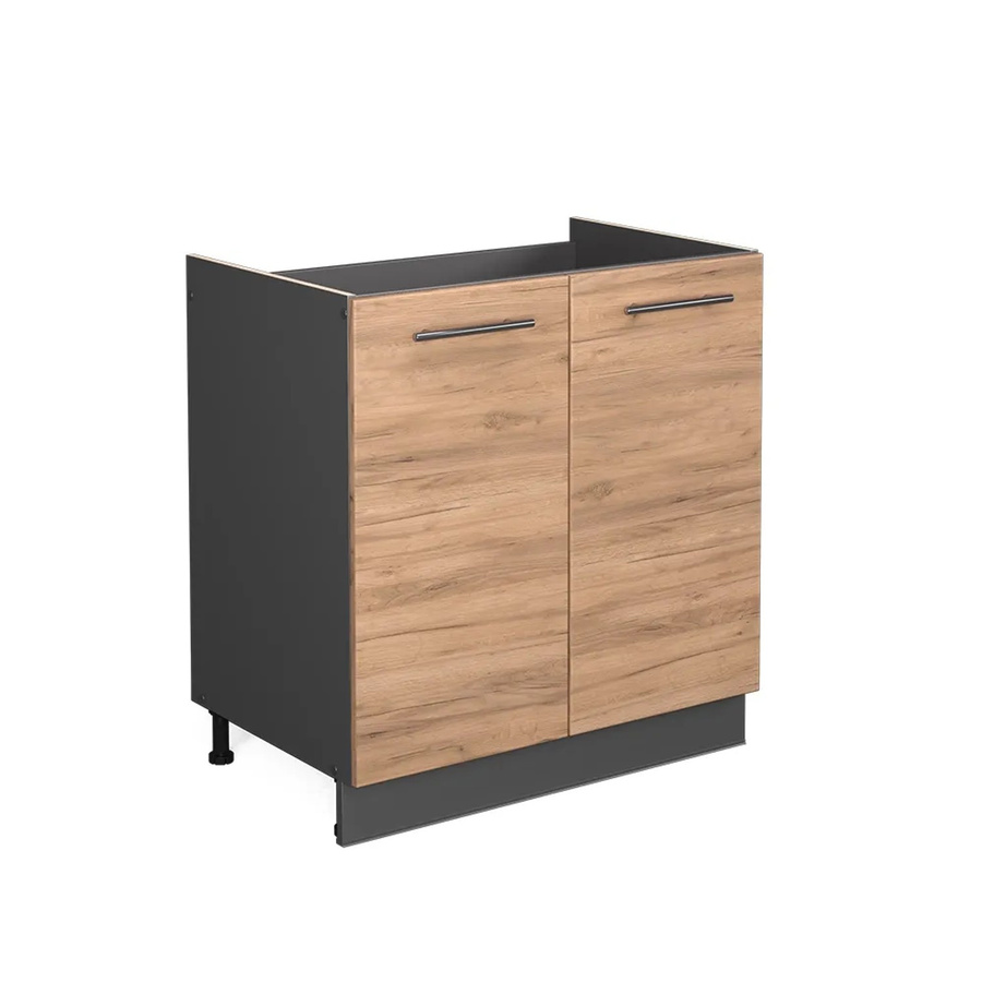 Vicco Spülenunterschrank Fame-Line Küchenschrank in Anthrazit und Eiche mit Breite: 80 cm - Bild 3