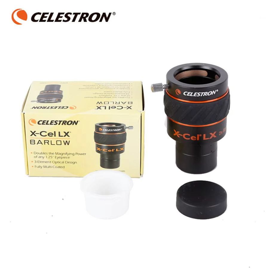 Celestron X-CEL LX Barlowlinse 1,25 Zoll mit 2X und 3X Vergrößerung, mehrfach beschichtet, Schwarz - Bild 1