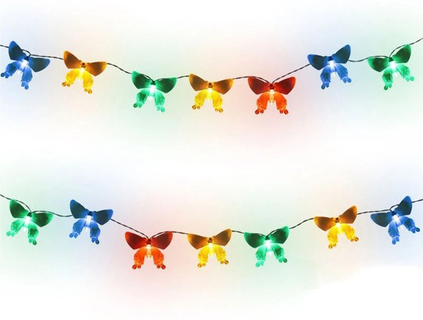 Salcar LED Solar Schmetterling-Lichterkette für Außen mit 20 LEDs in Bunt