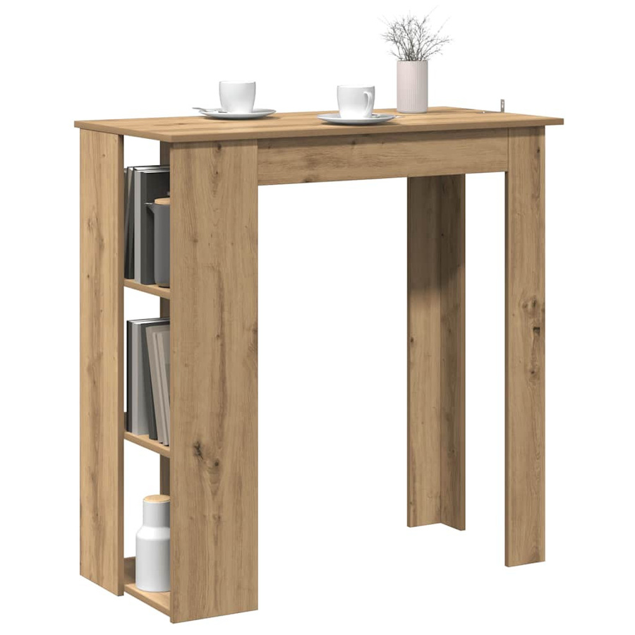 vidaXL Bartisch mit Regal in Artisan-Eiche, Braun, B/T/H: 102 x 50 x 103,5 cm - Bild 4