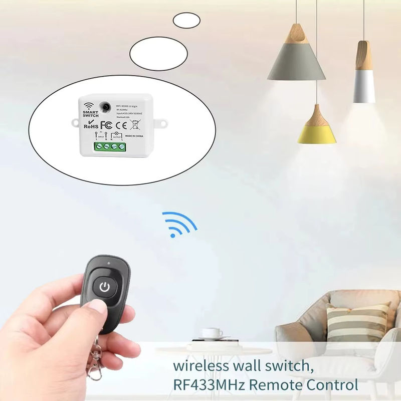 Kebidumei Universeller drahtloser Fernbedienungsschalter 433MHz mit 10A Relais Mini-Empfänger für LED-Lampen 220V - Bild 2