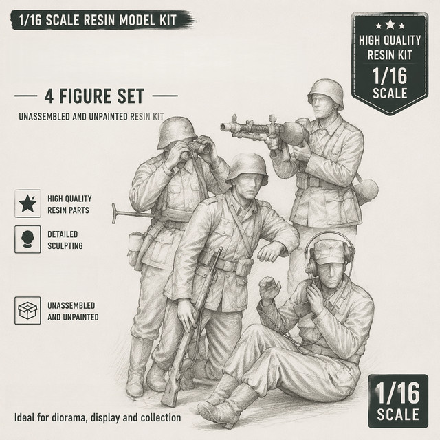 EVANOVM Assault Squad, Modellbausatz, 1/16, Gießharz, Grau, unbemalt - Bild 1