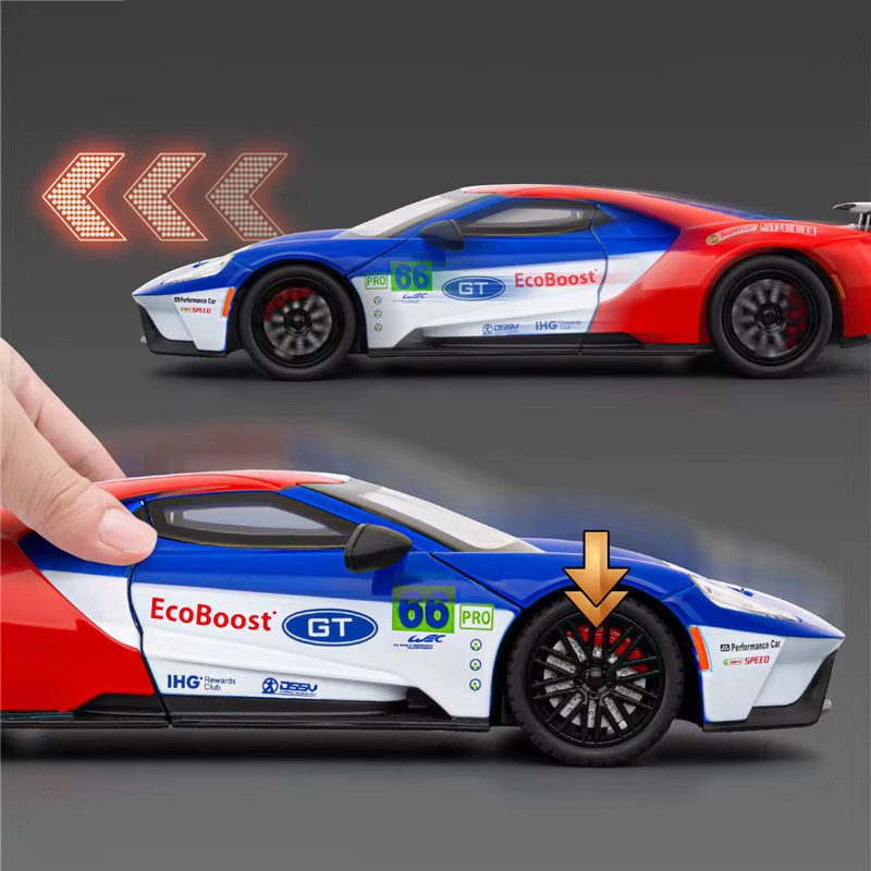 MAKEDA Ford GT LM GTE Sportwagen Modell, 1:24, Metall, mit Licht und Sound - Bild 5