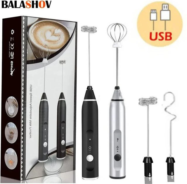 Tragbarer elektrischer Milchaufschäumer von BALASHOV mit USB-Aufladung für Cappuccino und Creme - Bild 1