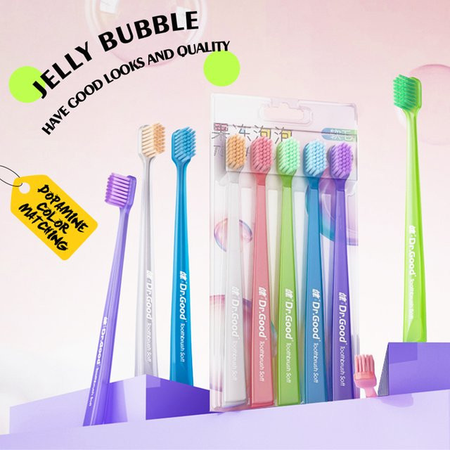 Dr.Good Jellybrush-Set mit Blasenzahn, ultraweiche Borsten - Bild 1